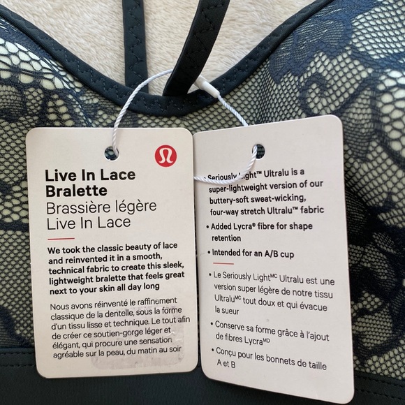 lululemon Live In Lace Bralette Nightcap/Polar Ice Size L NWT - Picture 7 of 8